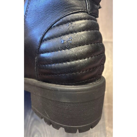 BLONDO Mable Black Leather Moto Double Buckle Waterproof Boots 8.5M - Picture 6 of 11